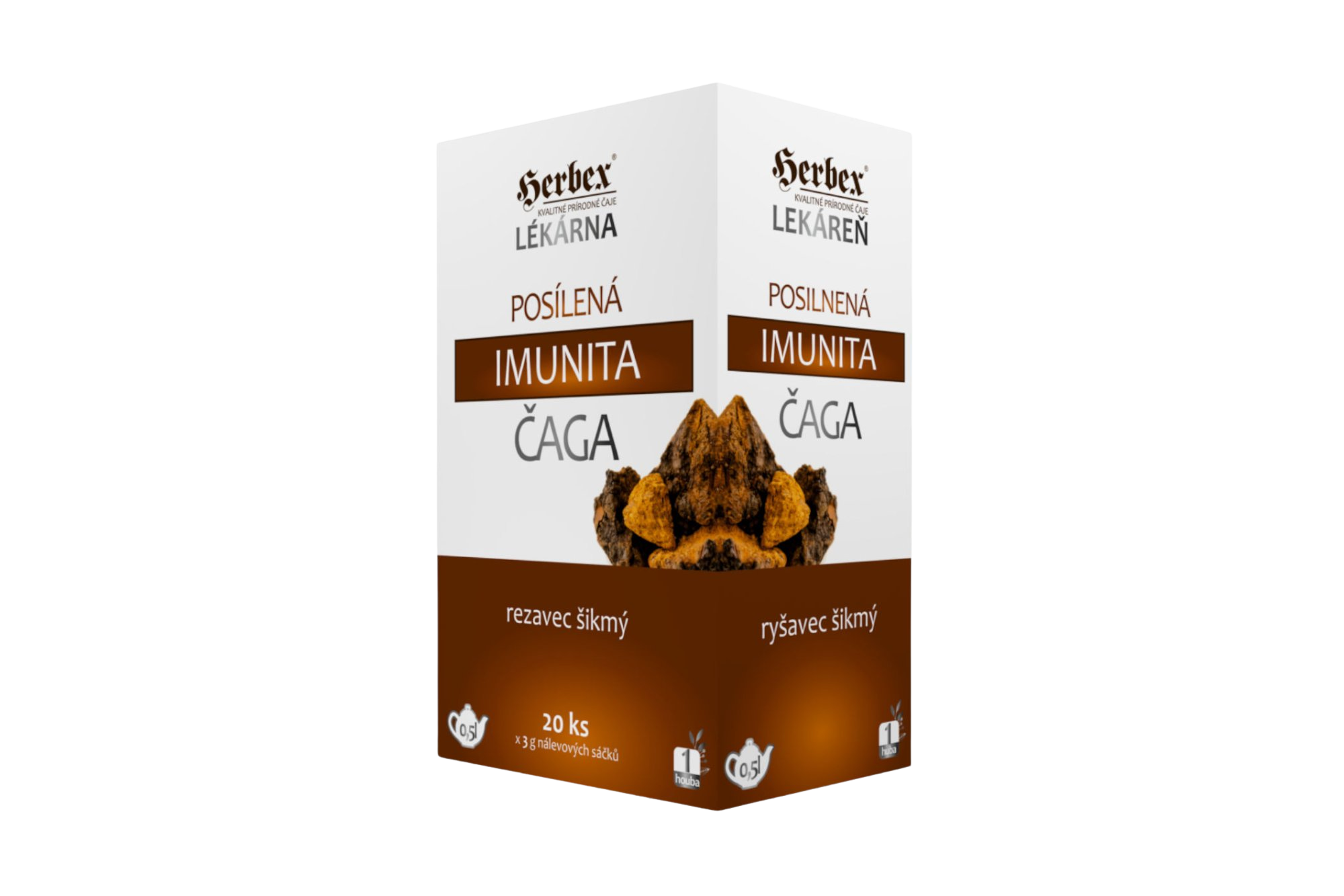 HERBEX Čaj posilnená imunita ČAGA 20 x 3 g