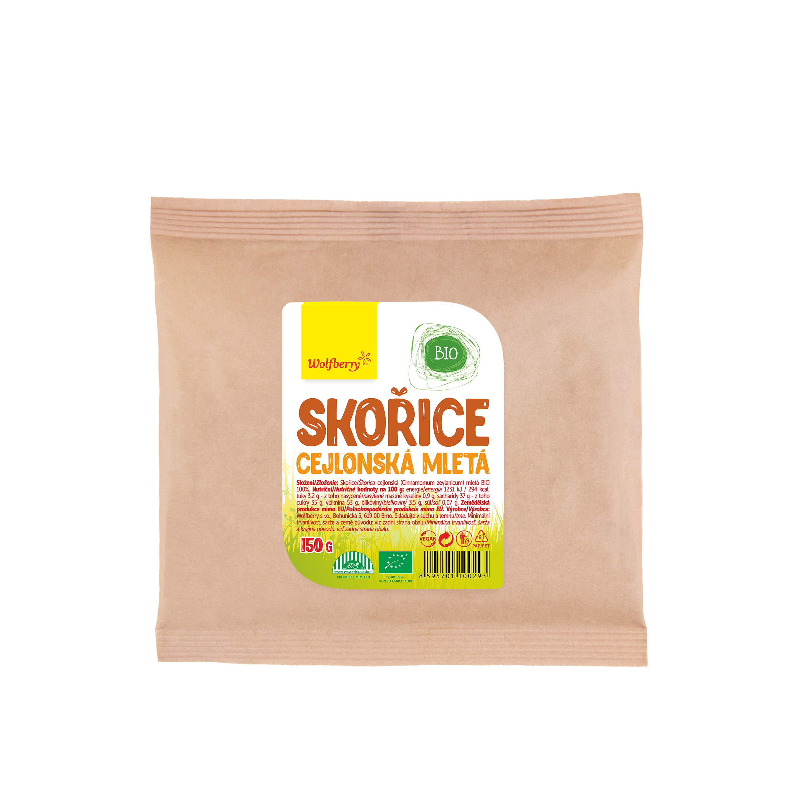 WOLFBERRY Skořice cejlonská mletá BIO 150 g