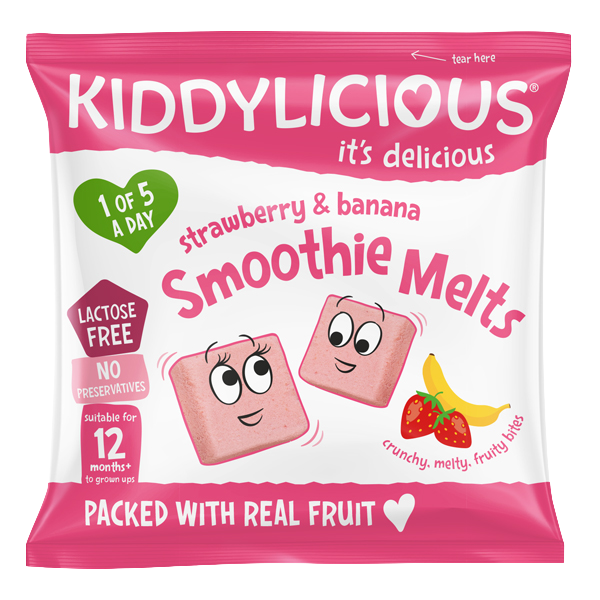 KIDDYLICIOUS Ovocné polštářky z jahod a banánu 6 g