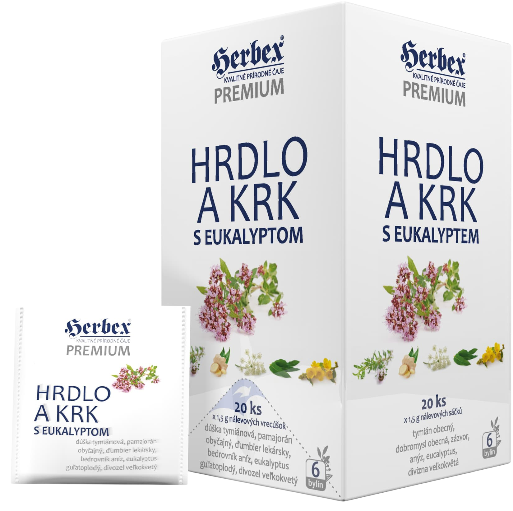 HERBEX Hrdlo a krk s eukalyptem 20 x 1.5 g