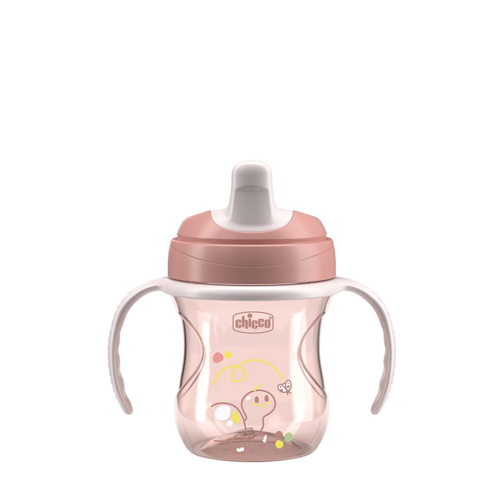 CHICCO Hrneček Training s držadly pink, 6m+ 200 ml