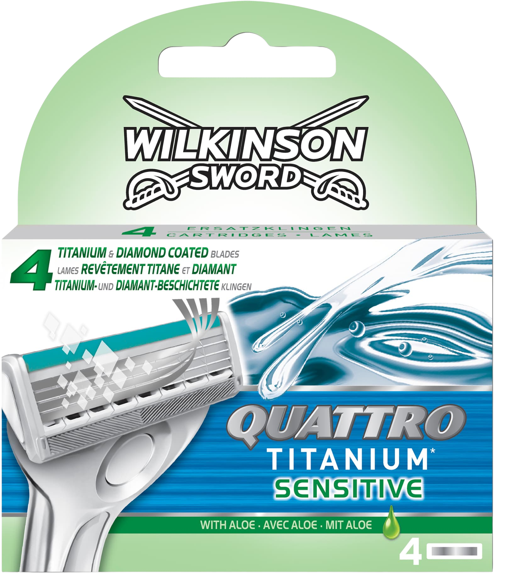 WILKINSON SWORD Quattro Titanium Sensitive - Náhradní hlavice 4 ks