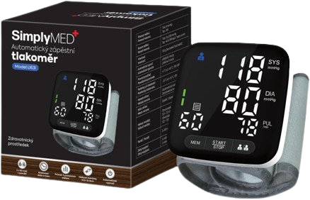SIMPLYMED Automatický zápěstní digitální tlakoměr U63I