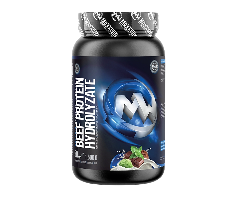 Fotografie Maxxwin Beef protein hydrolyzate čoko-mint 1500 g