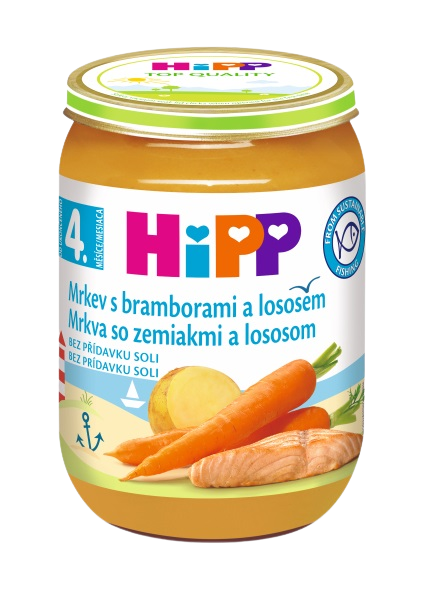 HIPP BABY Karotka s bramborami a lososem 190 g