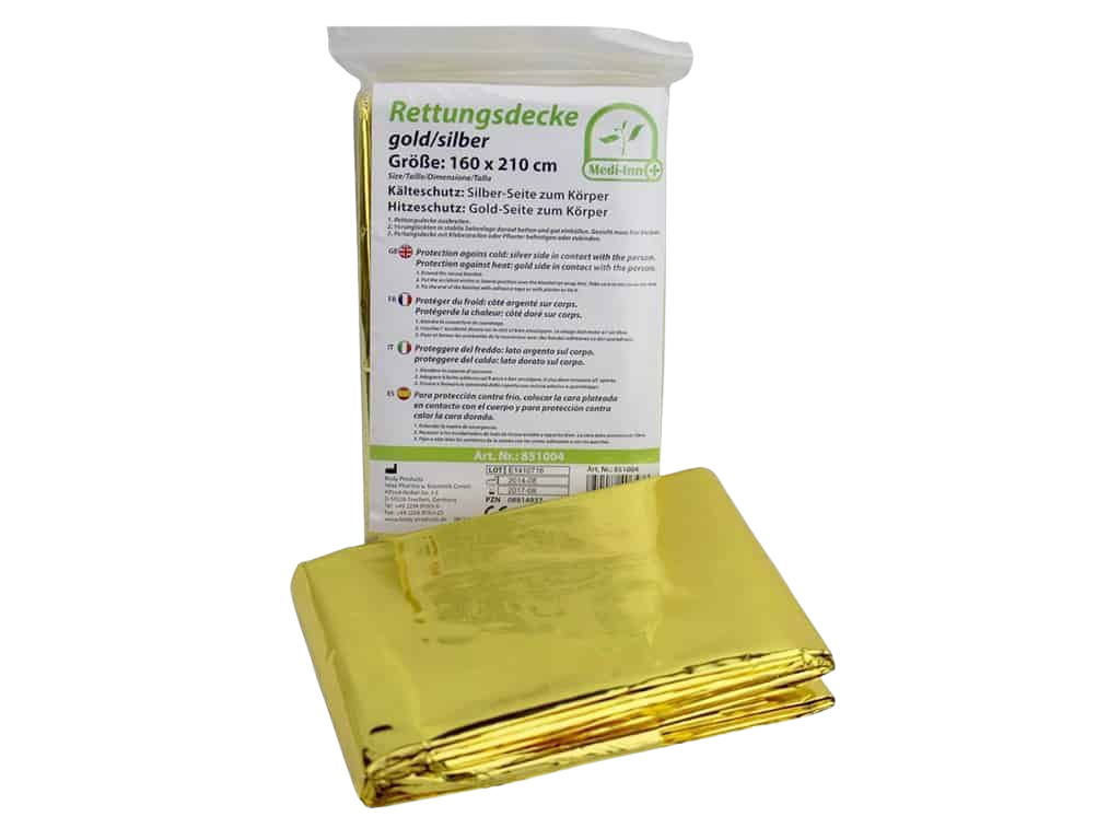 MEDI-INN Izotermická záchranná folie Gold/Silber 160 x 210cm