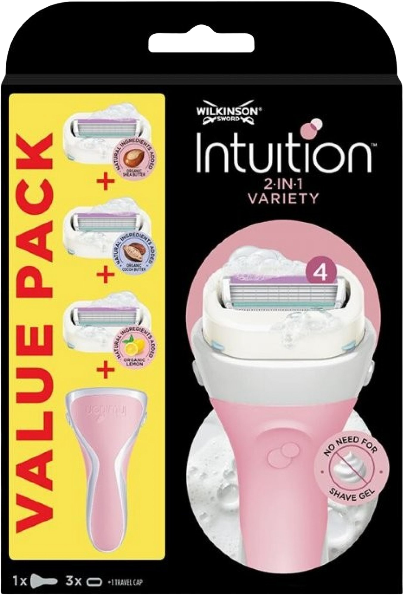 Wilkinson Sword Intuition Variety MIX - holící strojek a 3 náhradní hlavice