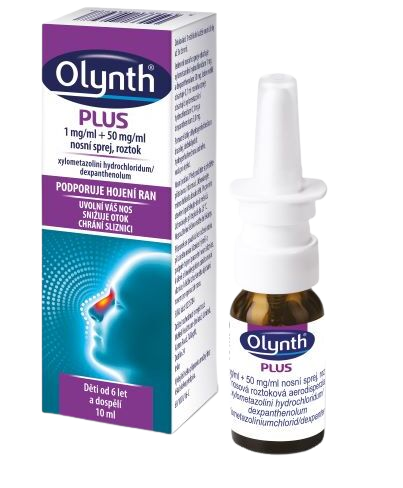 OLYNTH Plus 1 mg/ml + 50 mg/ml nosní sprej, roztok pro léčbu rýmy u dospělých a dětí od 6 let, 10 ml