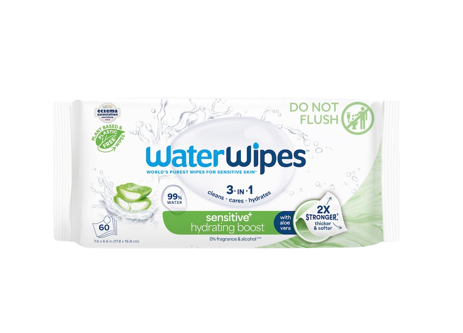 WATERWIPES Ubrousky vlhčené Hydrating clean bez obsahu plastů 60 ks