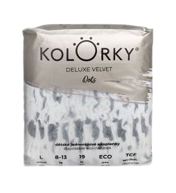 KOLORKY DELUXE VELVET Puntíky vel. L (8-13 kg) 19 ks