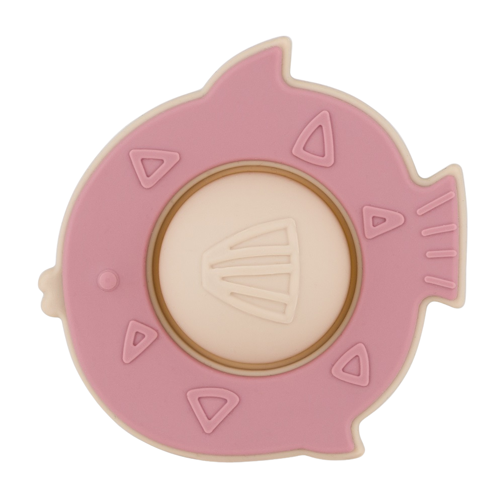 Fotografie PETITE&MARS Hračka silikonová Fish Fiona Dusty Rose 6m+