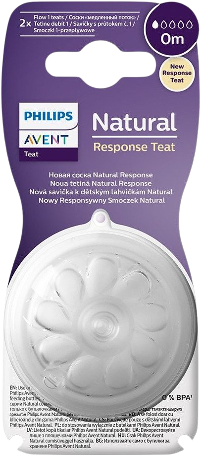 PHILIPS AVENT Savička Natural Response 1 první průtok 0m, 2 ks