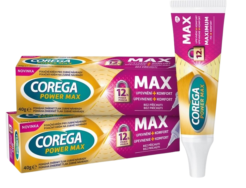 Corega Max Upevnění + Komfort Fixační krém 2 x 40 g
