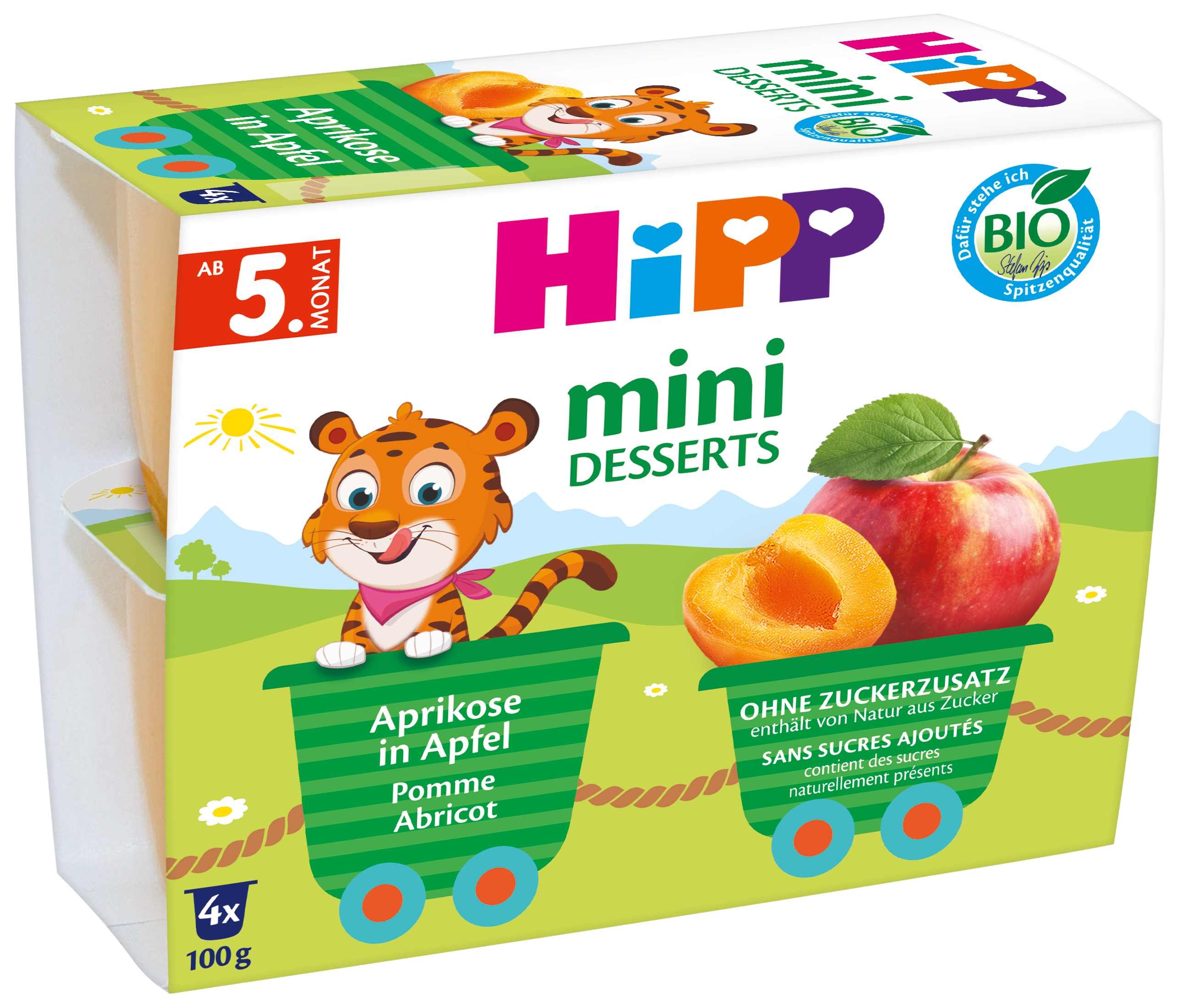 HIPP BIO Jablka s meruňkami 4 x 100 g