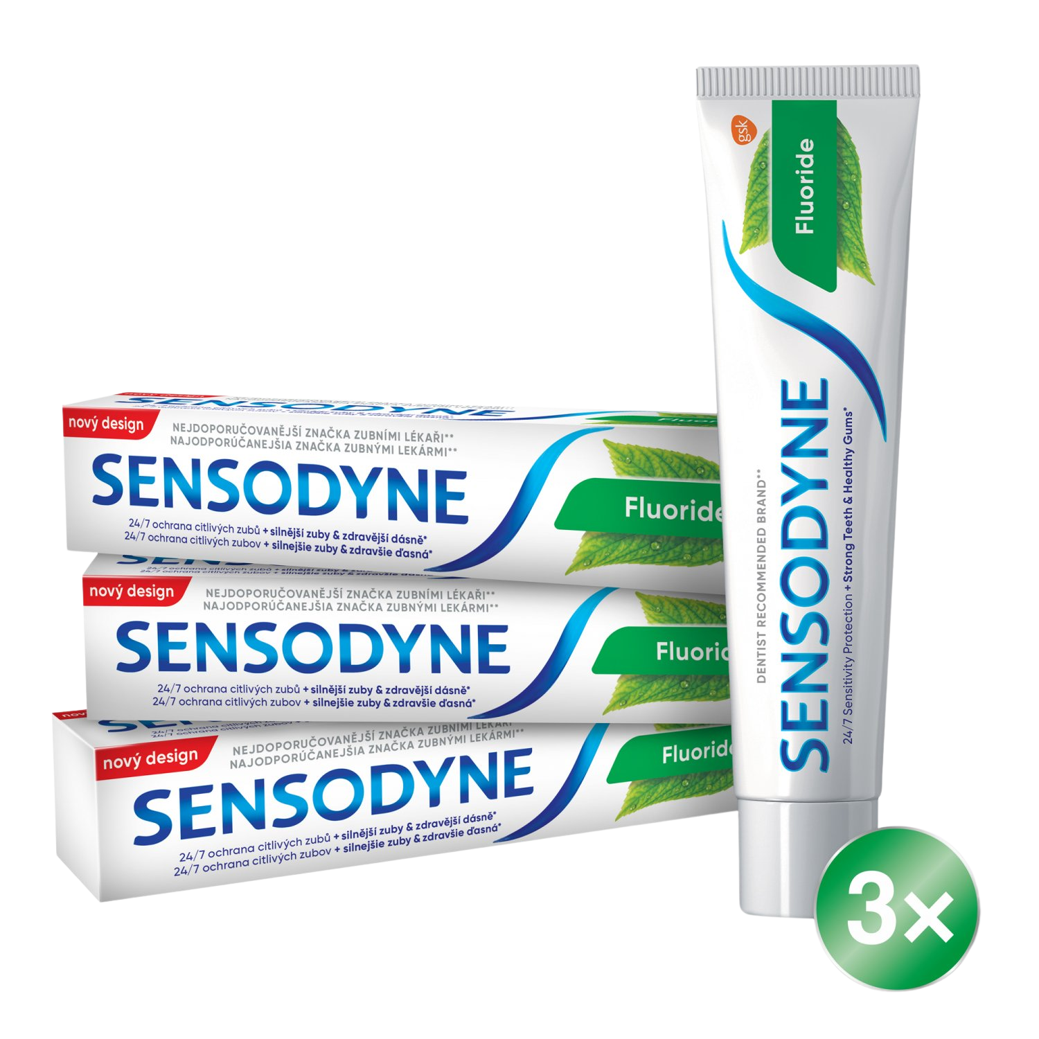 SENSODYNE Fluoride Zubní pasta 3 x 75 ml