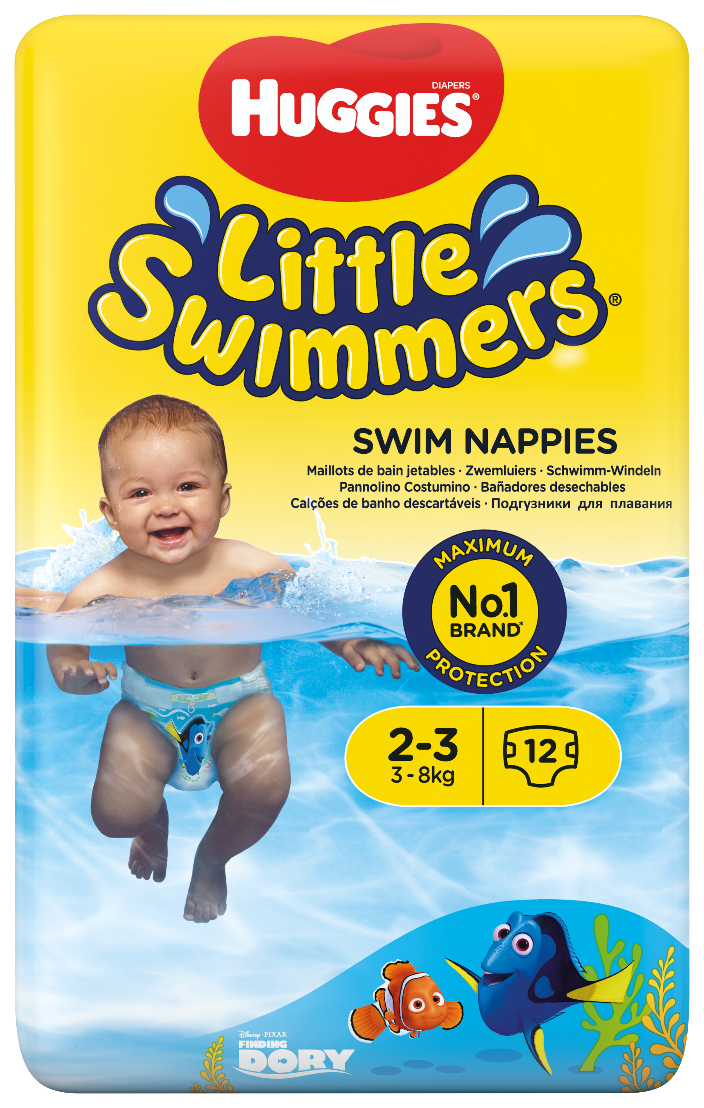 HUGGIES® Plenky do vody Little Swimmers pro novorozence a kojence s váhou 3-8 kg 12 ks