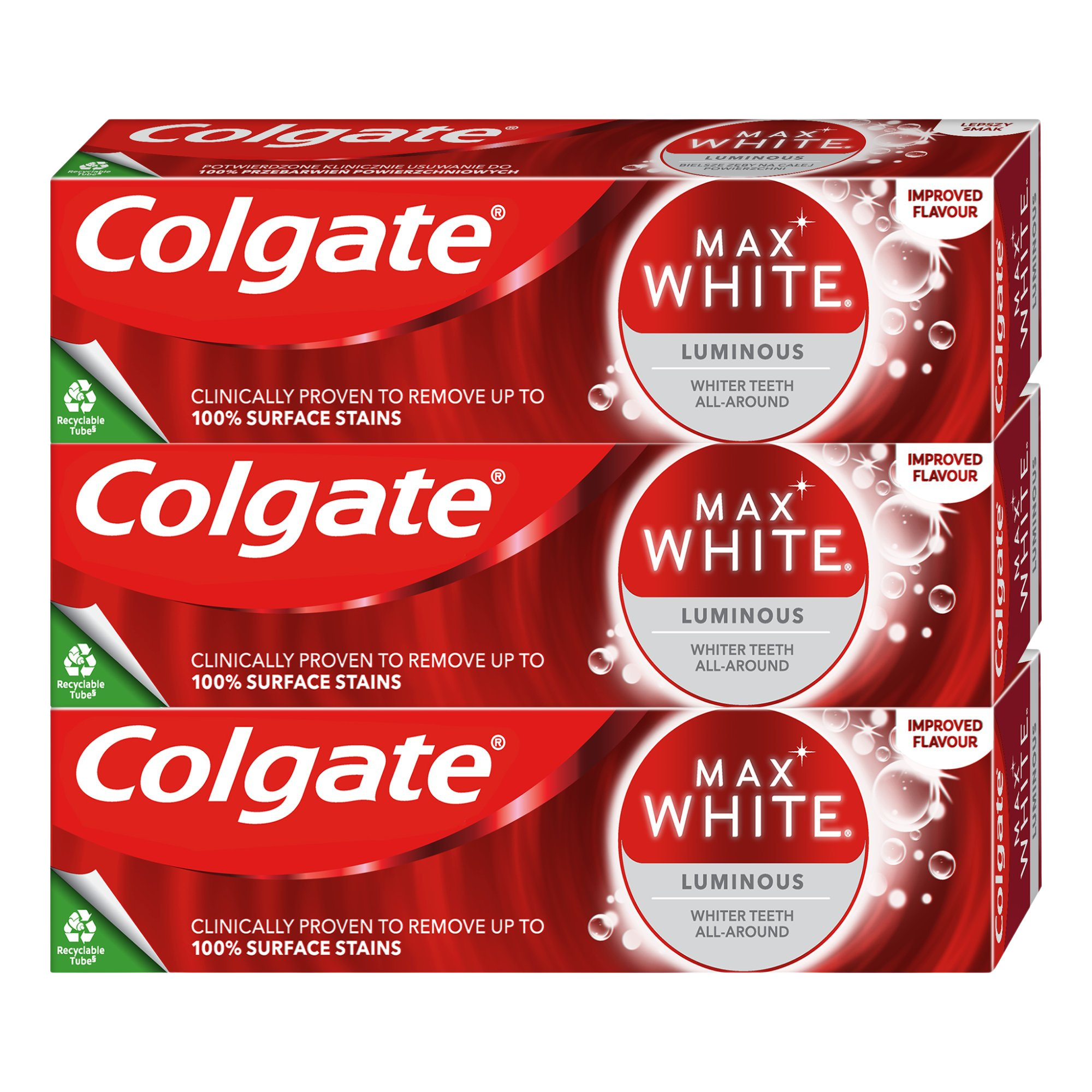 Colgate Max White Luminous Zubní pasta 3 x 75 ml