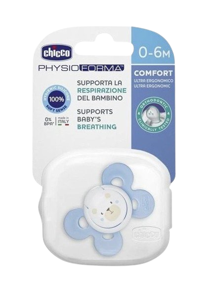 CHICCO Šidítko Physio Comfort silikonové méďa/tečky 2 ks