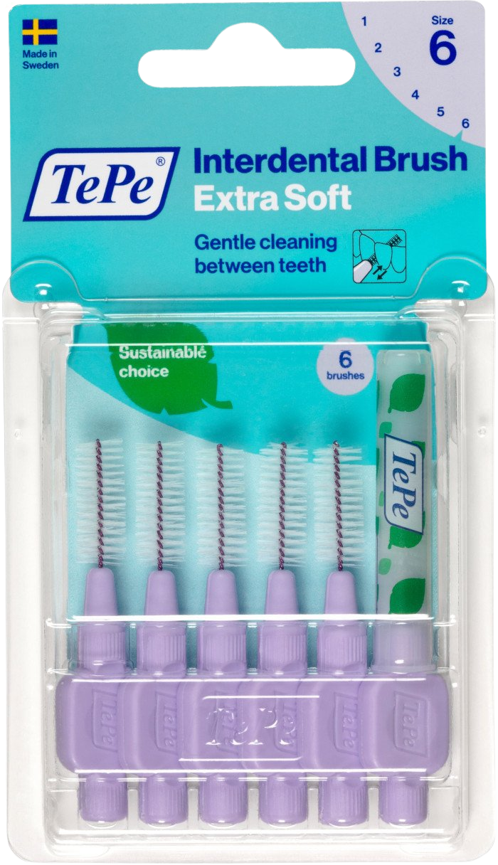 TEPE Mezizubní kartáčky Extra Soft pastelově fialové 1,1 mm 6 ks