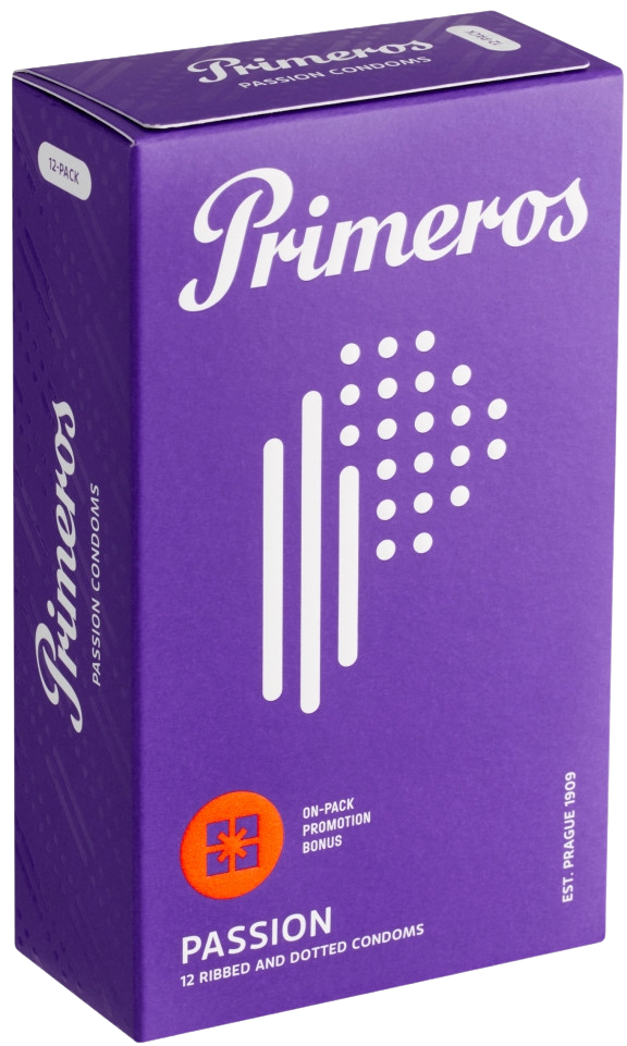 PRIMEROS Passion kondomy s vroubky a výčnělky 12 ks