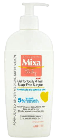 Mixa Baby Extra vyživující mycí gel na tělo a vlásky 250 ml