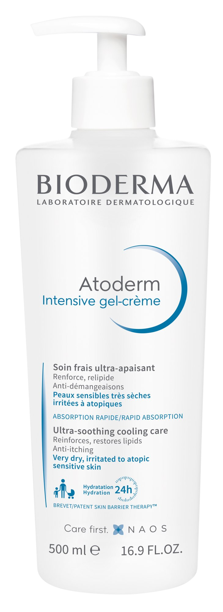 BIODERMA Atoderm Intensive gel-krém - zklidňující chladivý tělový krém proti svědění 500 ml