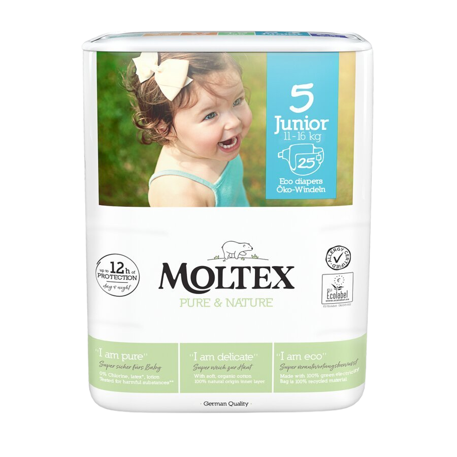 MOLTEX Dětské plenky Pure & Nature Junior 11–16 kg 25 ks