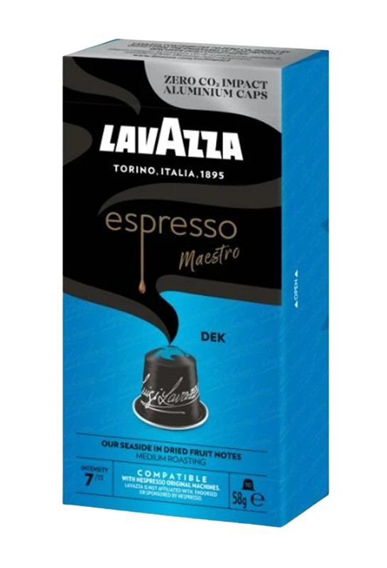 LAVAZZA Kapsle pro Nespresso, espresso Maestro DEK (bez kofeinu) 10 ks