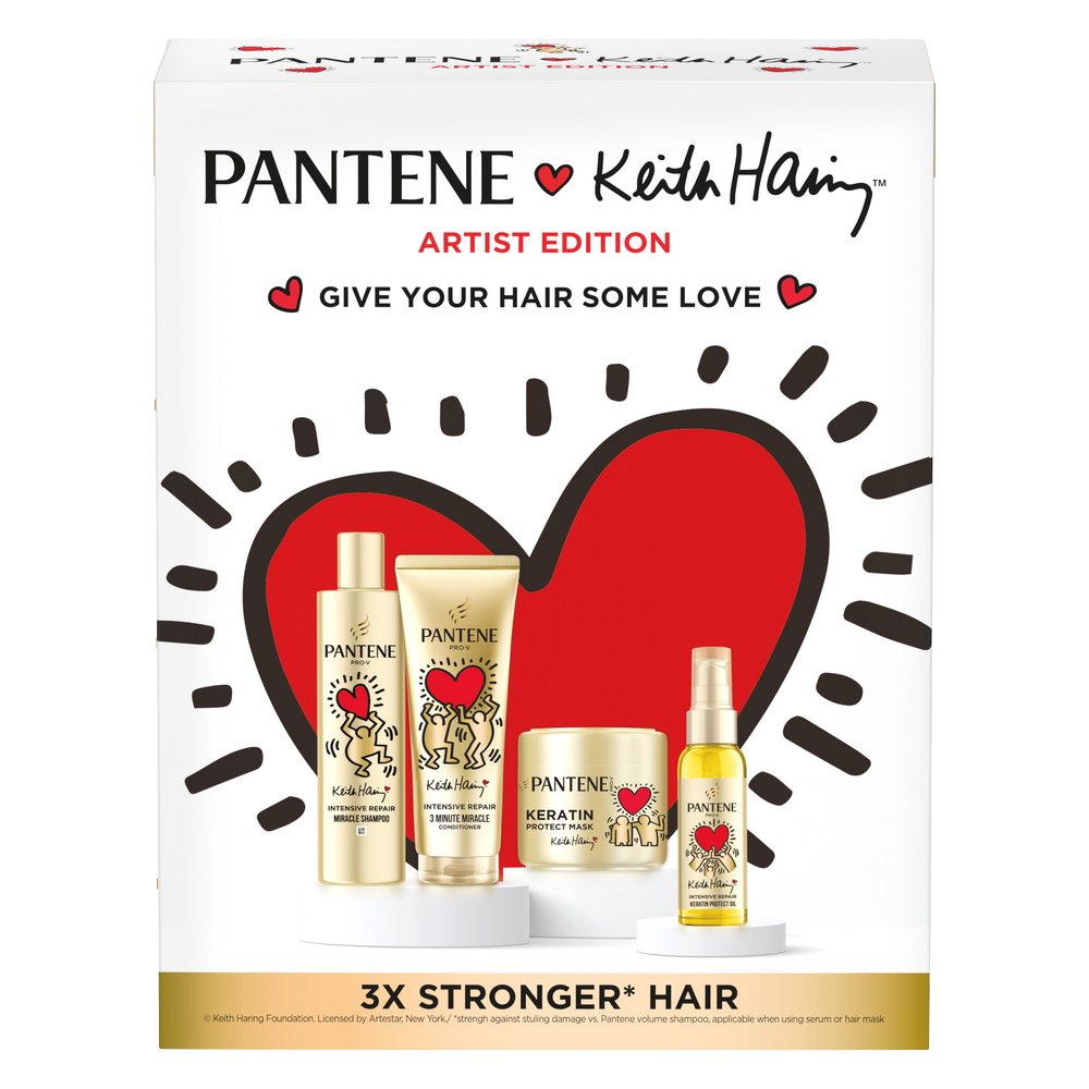 PANTENE Arist Edition Keith Haring, Dárková sada - Šampon, kondicionér, maska a olej