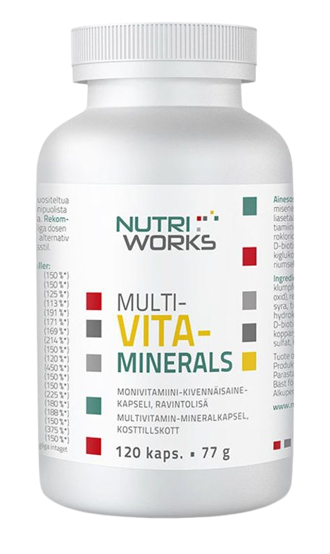 NUTRIWORKS Multivitaminerals 120 kapslí