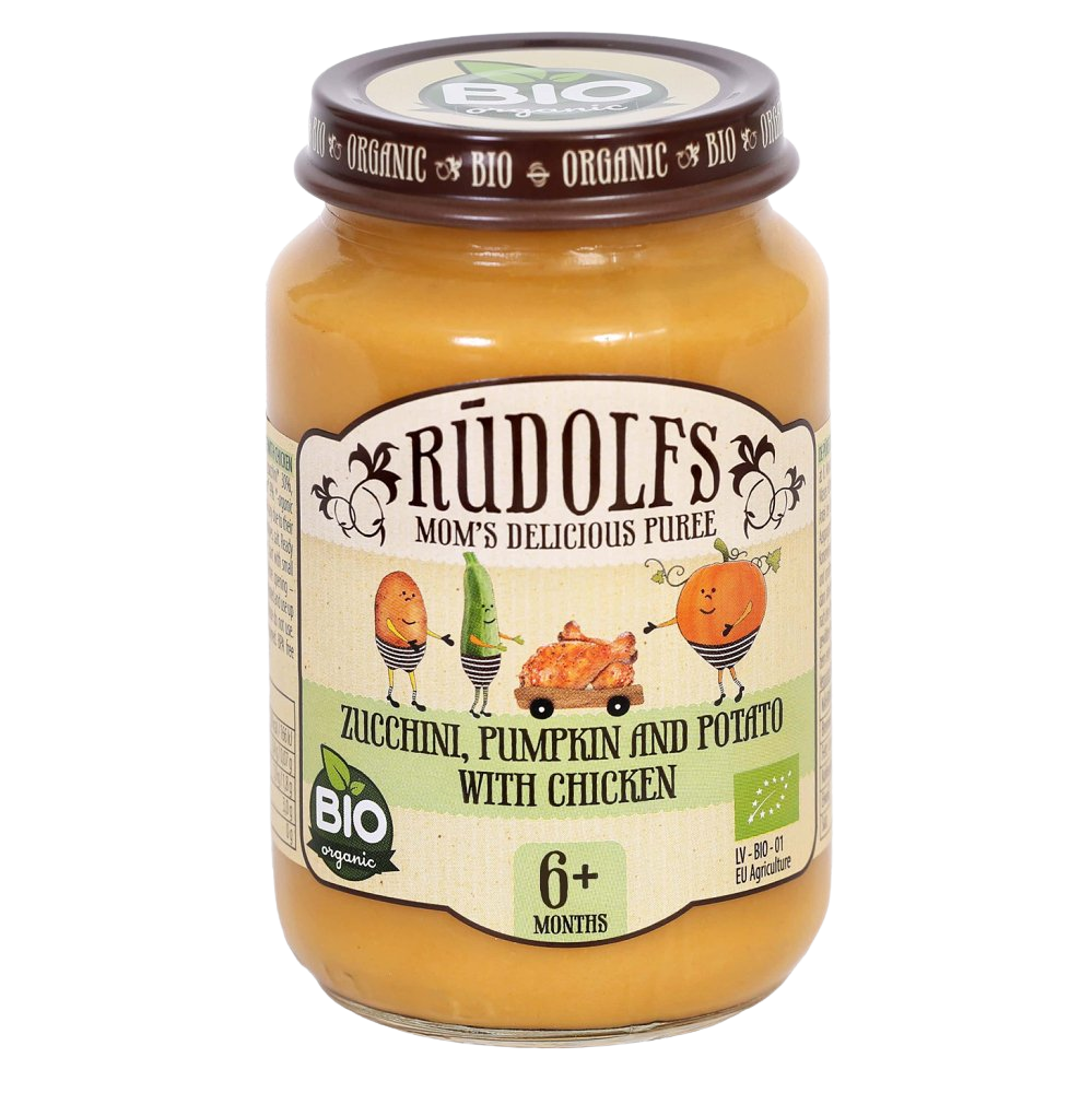 Rudolfs BIO Cuketa, dýně, brambory s kuřecím masem 190 g