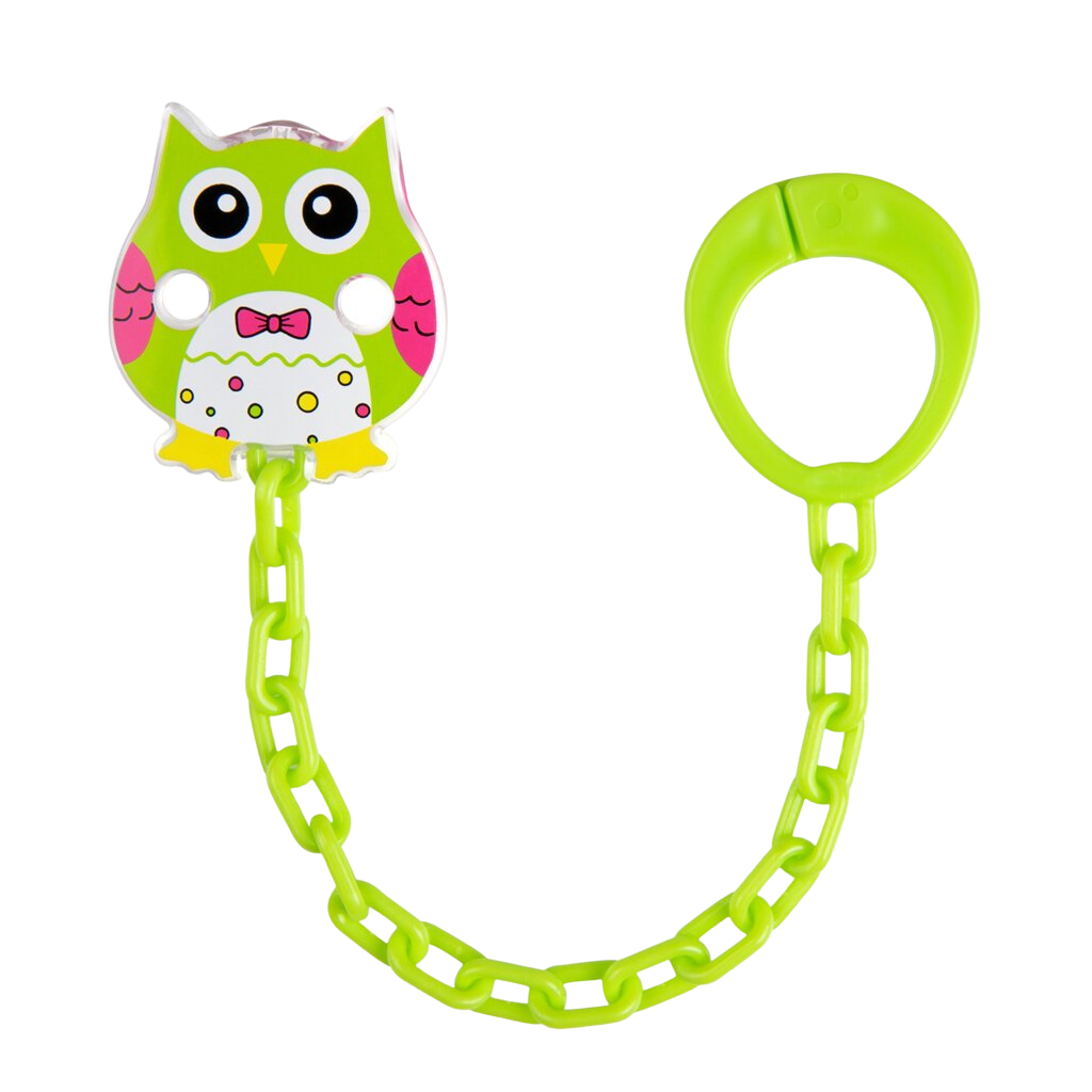CANPOL BABIES Řetízek na dudlík sova – zelená