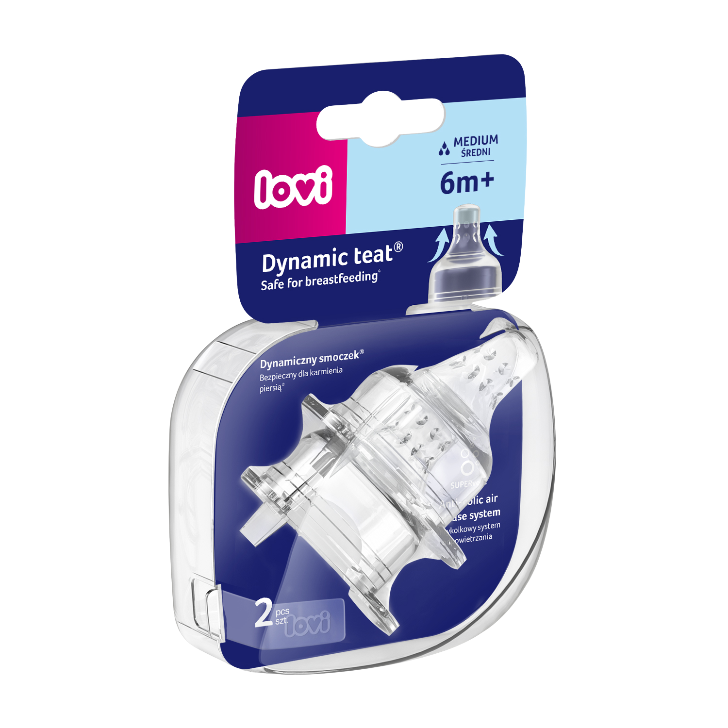 LOVI Dudlík Super vent, střední 6m+ 2 ks