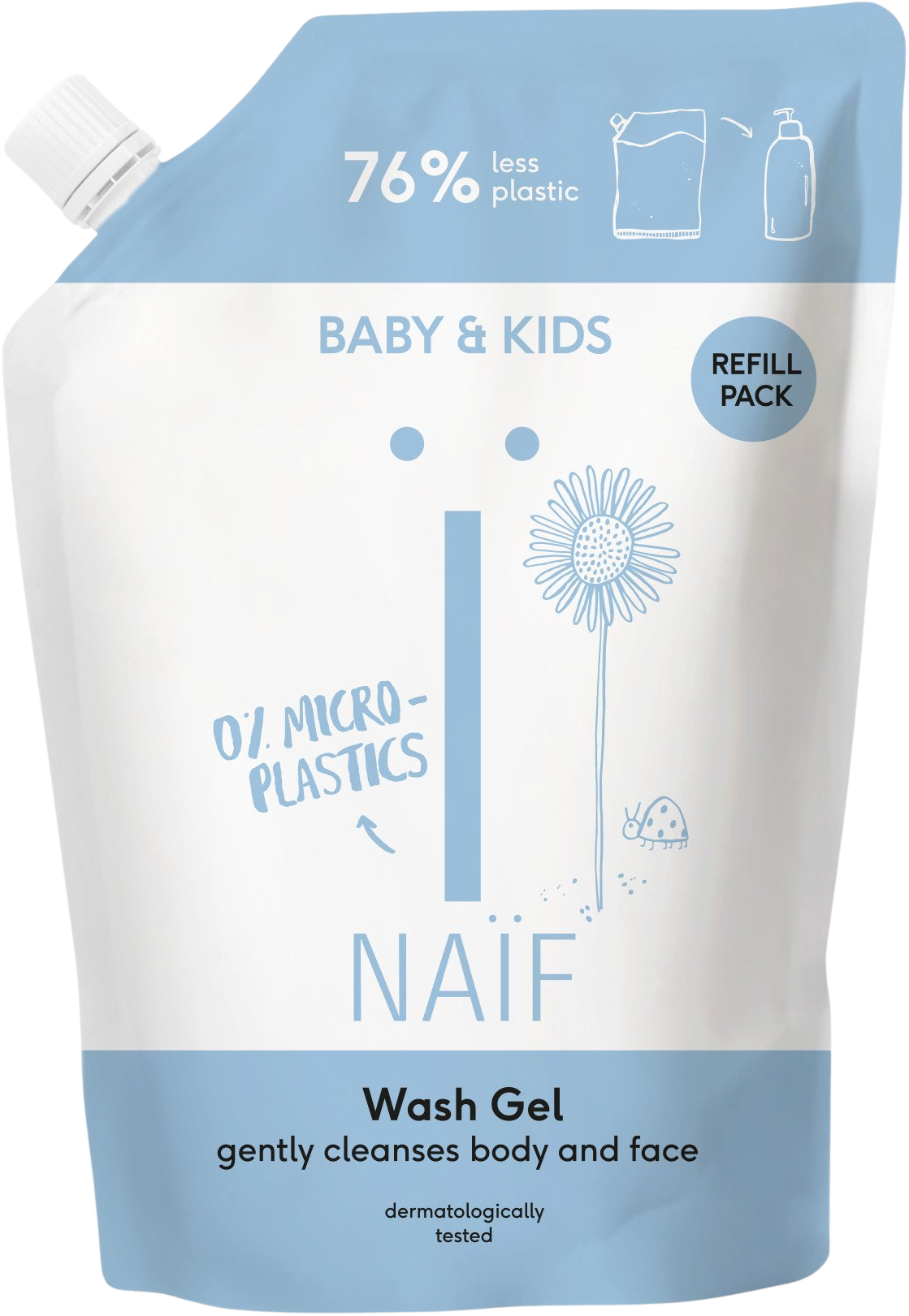 NAÏF Čisticí a mycí gel pro děti a miminka - náhradní náplň 500 ml