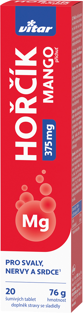 Vitar Hořčík 375mg mango 20 šumivých tablet