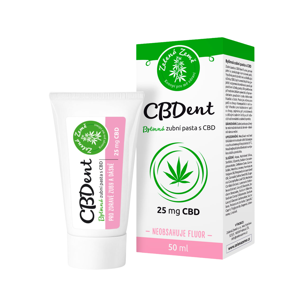 ZELENÁ ZEMĚ CBD Zubní pasta CBDent 50 ml