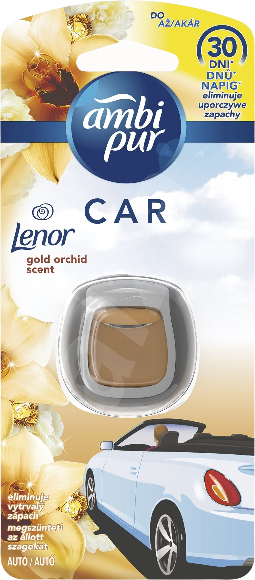 AMBIPUR Gold Orchid Osvěžovač Vzduchu Do Auta 1 ks