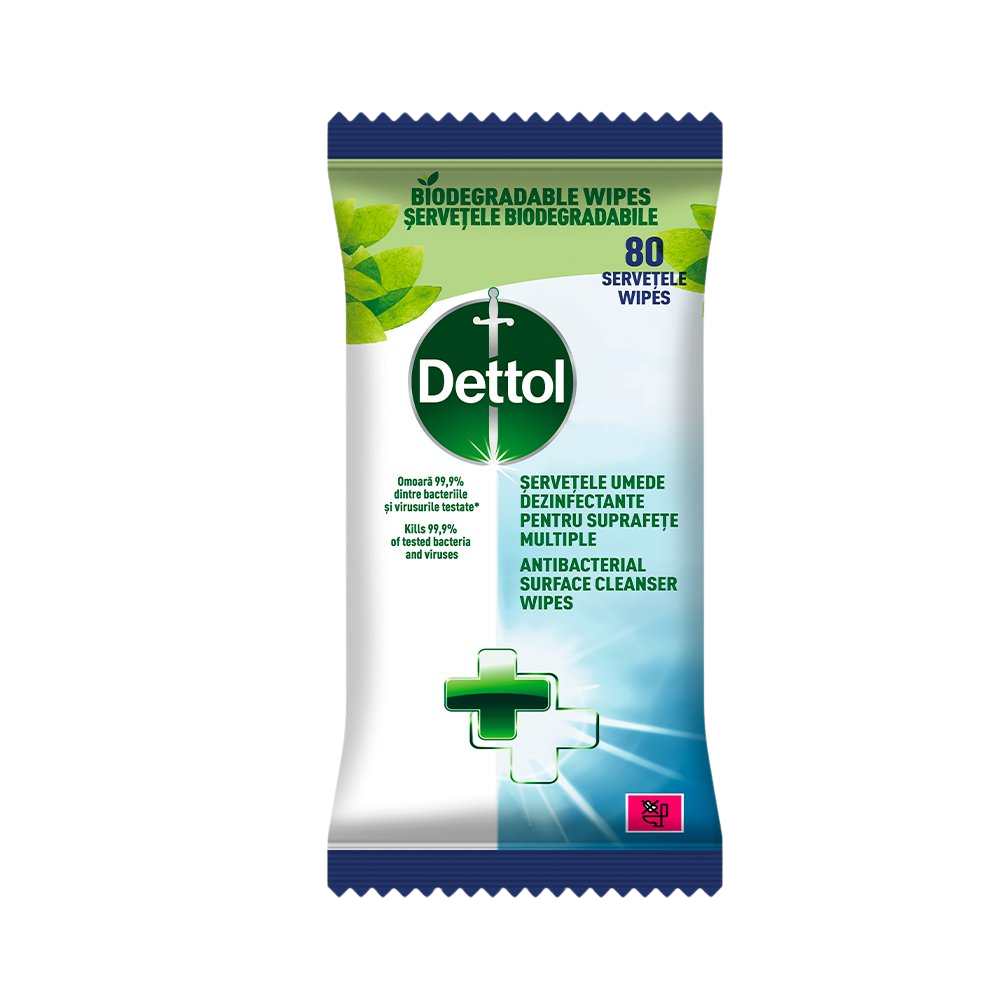 DETTOL Antibakteriální ubrousky na povrchy 80 ks