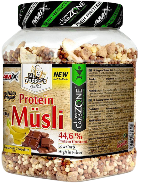 AMIX Mr. Popper´s Protein Müsli, Banán-čokoláda 500 g