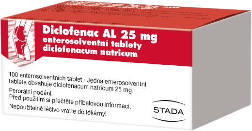 DICLOFENAC AL k léčbě bolestivých poúrazových stavů s projevy otoku nebo zánětu 100 tablet