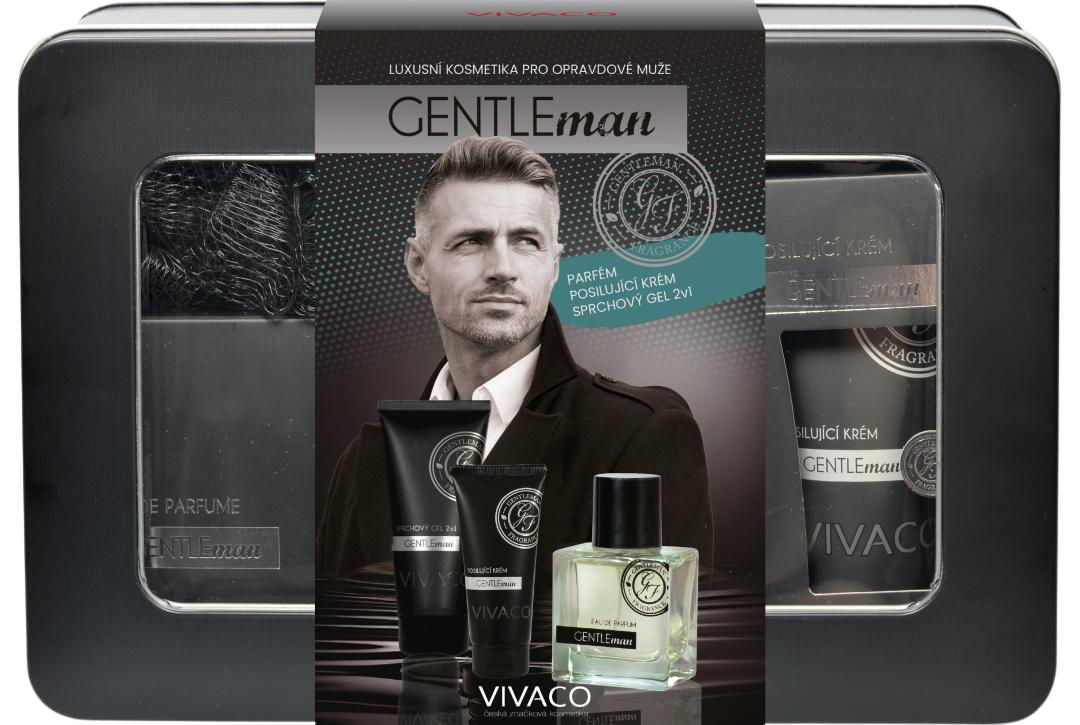 GENTLEMAN Dárkové balení - EdP + posilující krém + sprchový gel + dárek