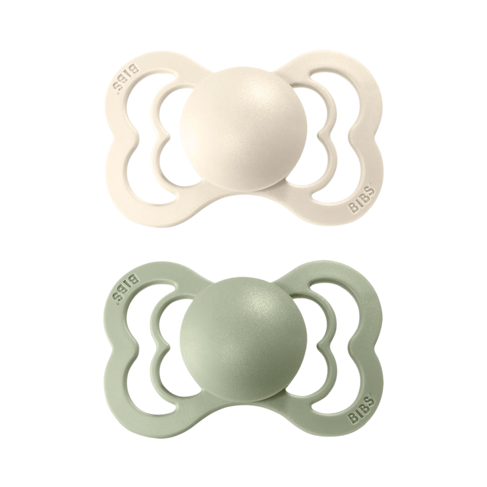 BIBS Supreme Ortodontické dudlíky z přírodního kaučuku velikost 1 Ivory/Sage 2 ks