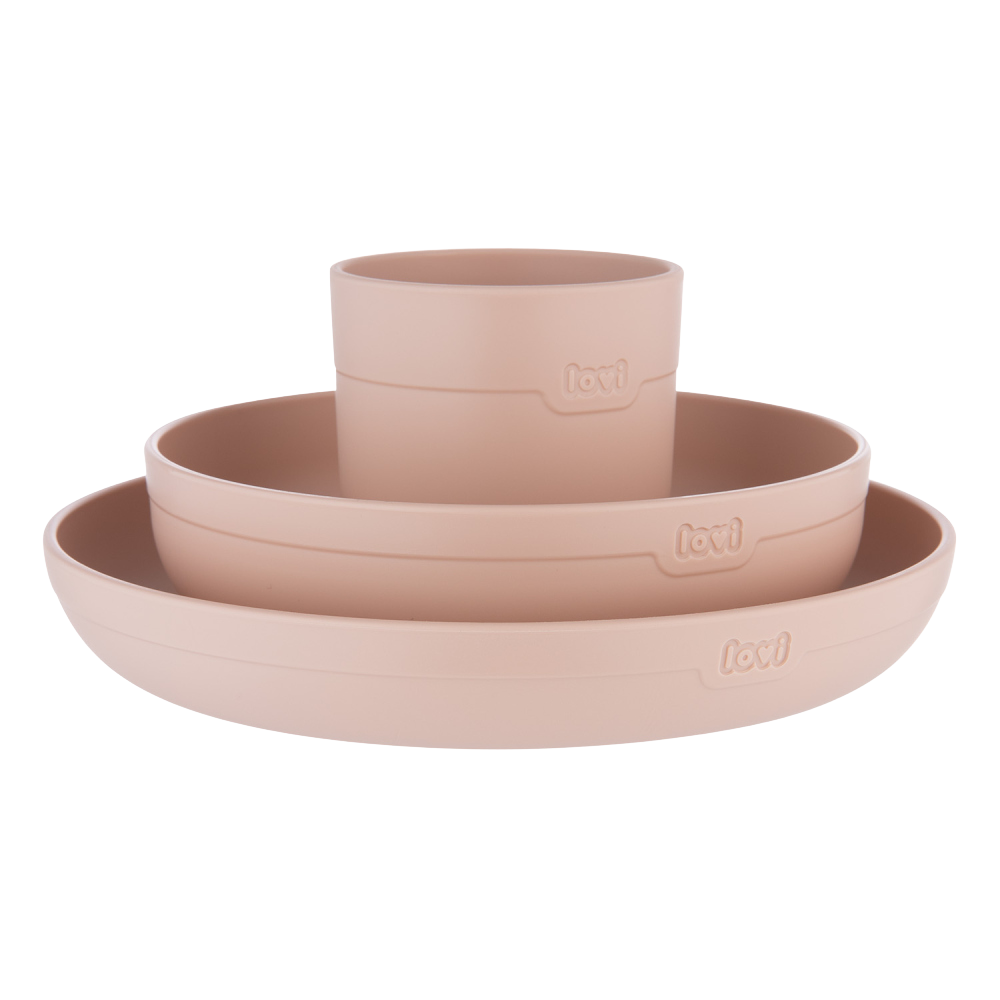 LOVI Sada nádobí s hrnečkem Nude 3 ks