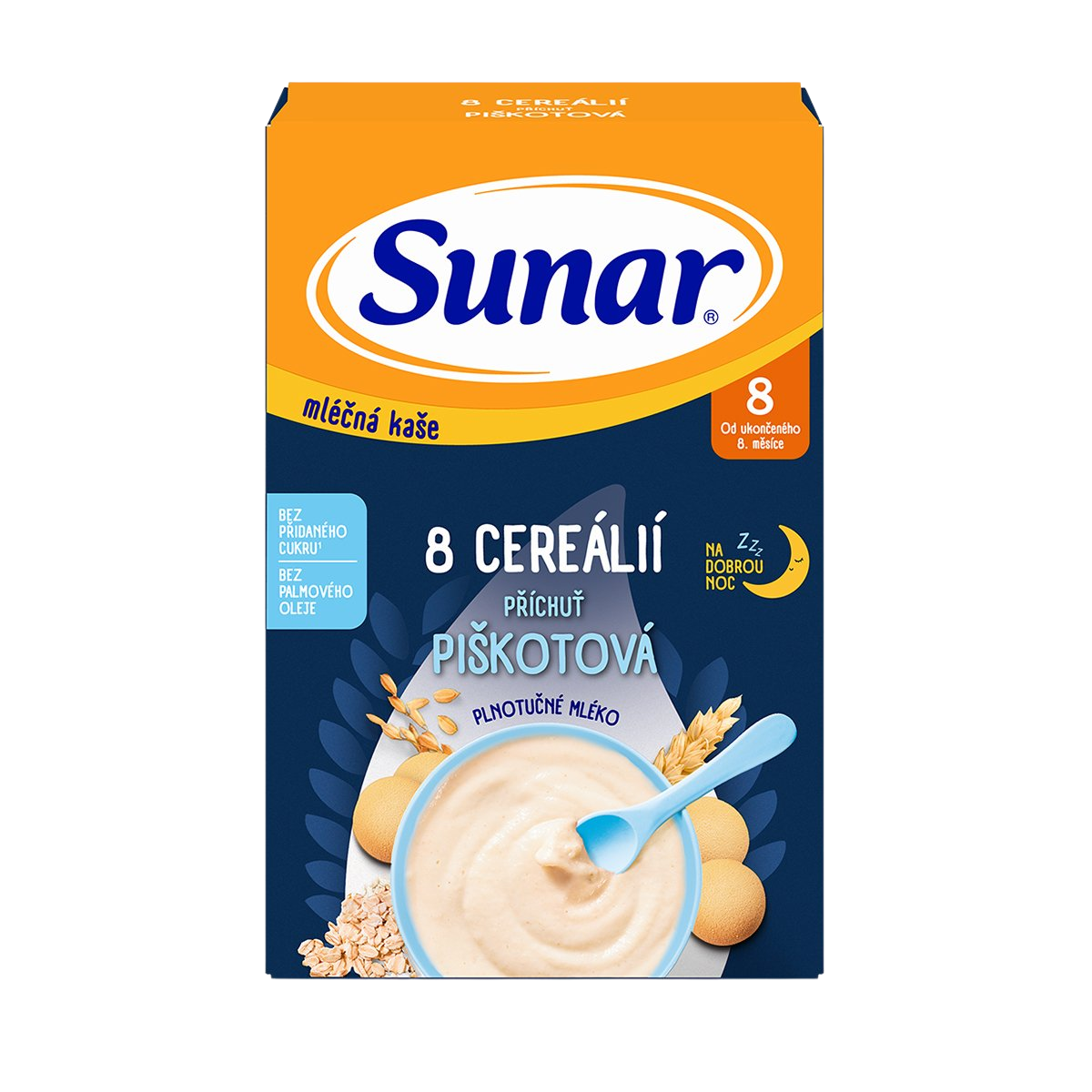 Sunar Mléčná kaše 8 cereálií piškotová 8m+ 210g koupíte na Pilulka.cz