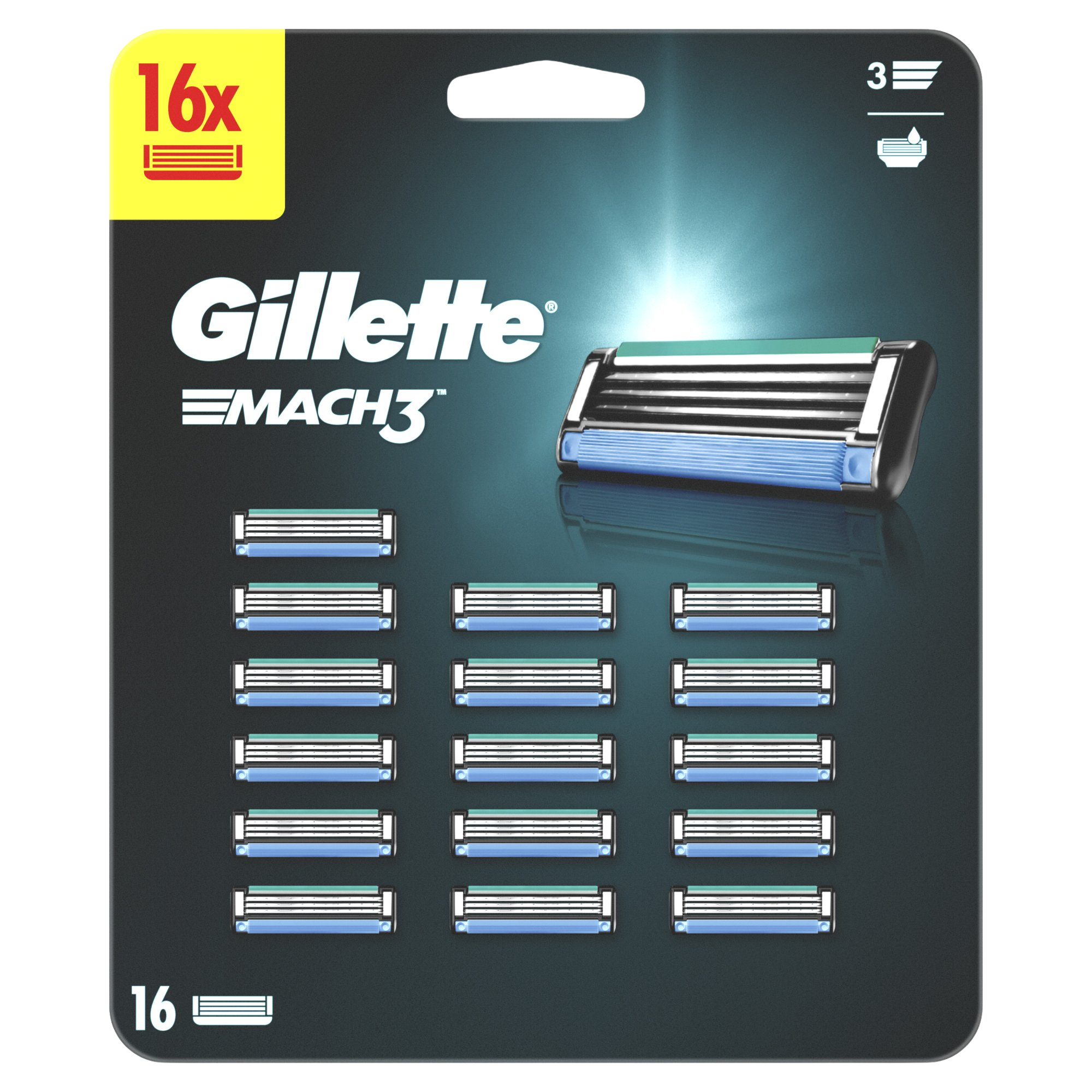 GILLETTE Mach3 Pánské náhradní holicí hlavice 16 ks