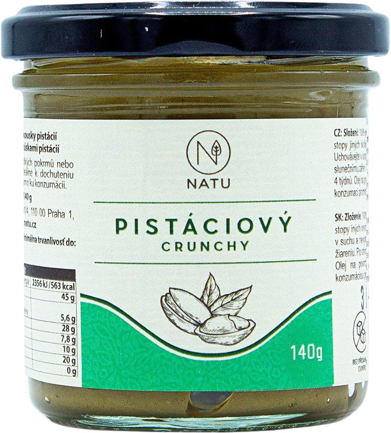 Levně NATU Pistáciový krém crunchy 140 g