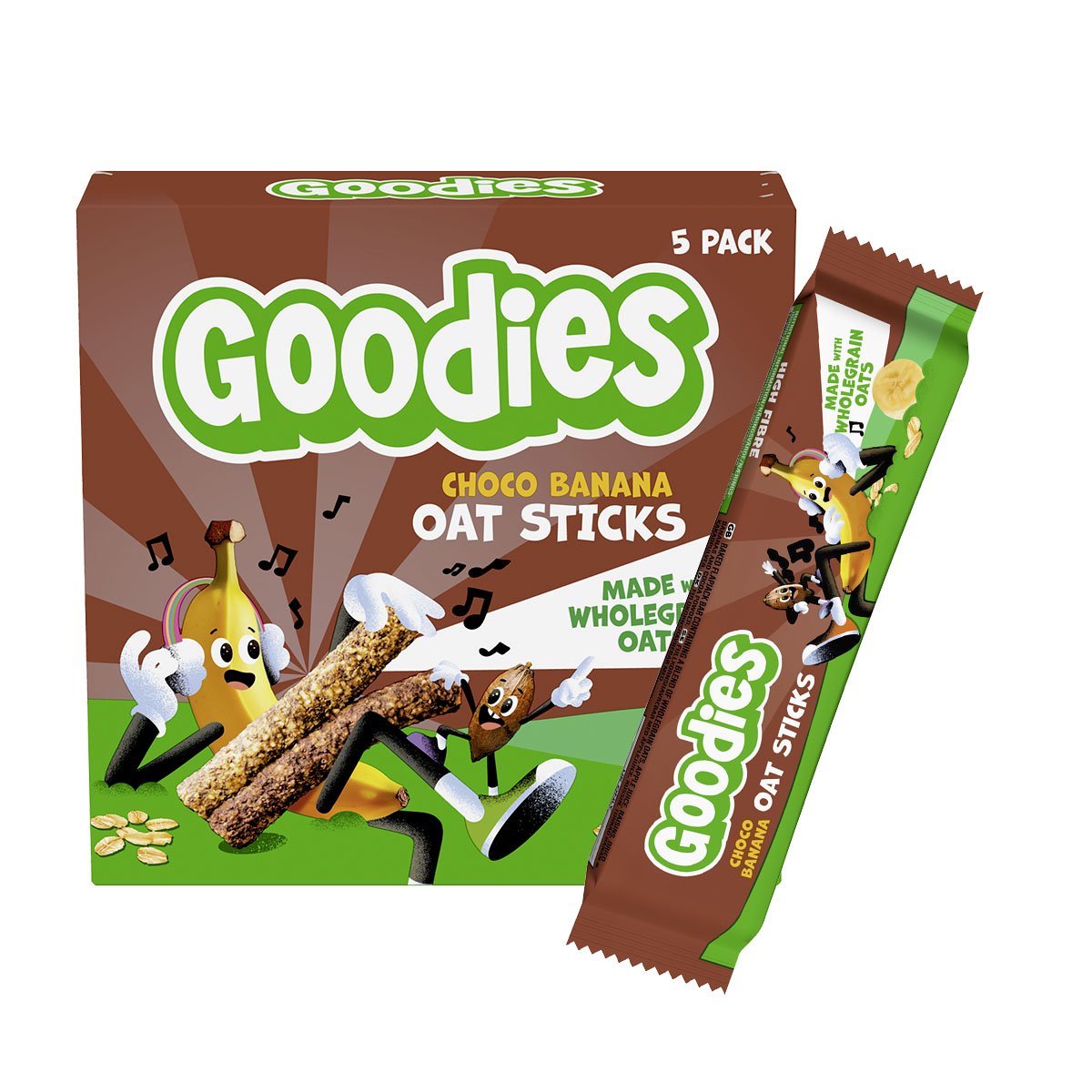 Goodies ovesné tyčinky kakao & banán 5 x 23 g