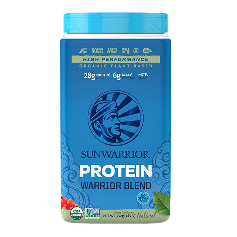 SUNWARRIOR Protein Blend BIO natural (Hrachový, konopný protein a goji) 750 g
