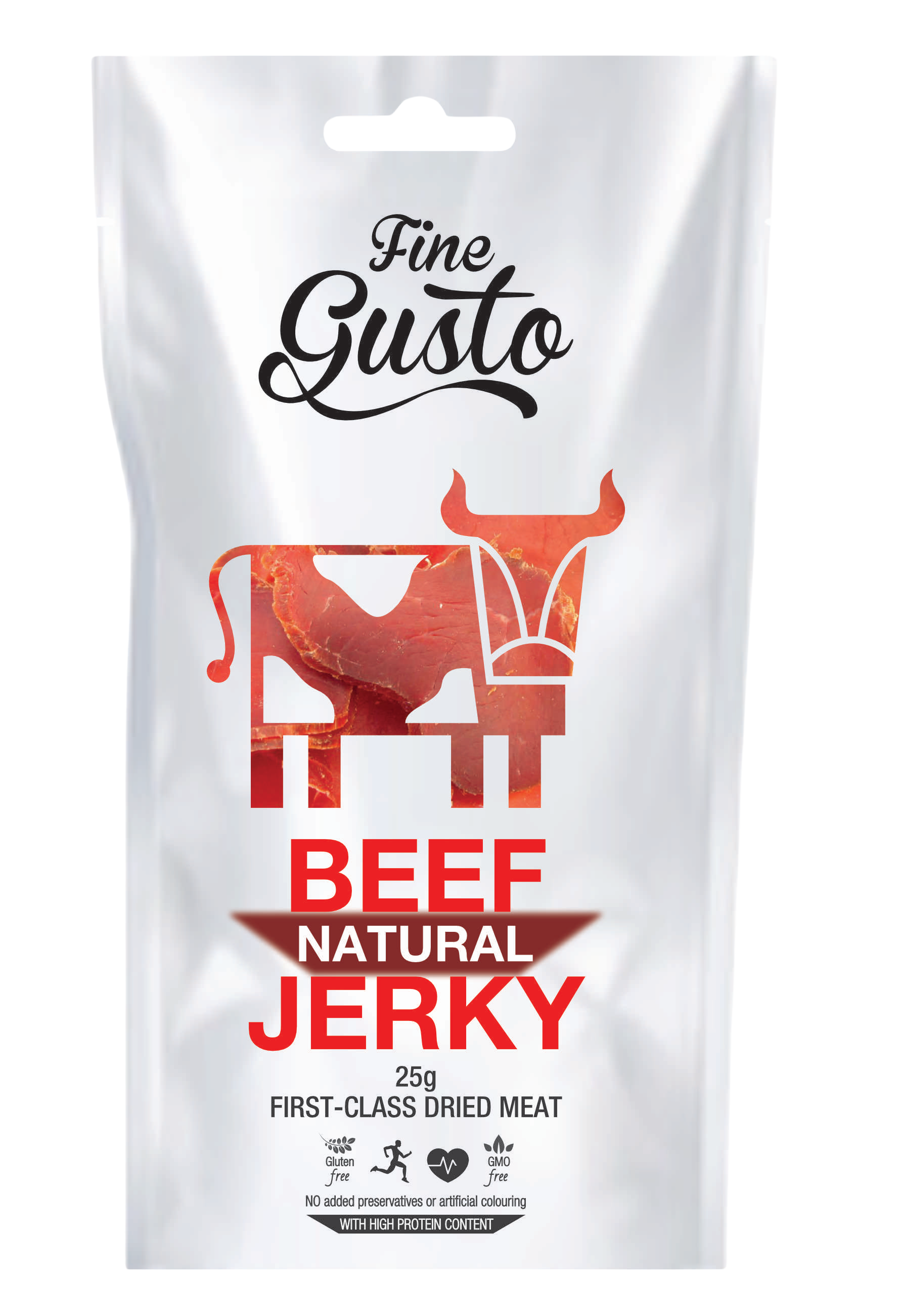 FINE GUSTO Hovězí Jerky Natural 25 g