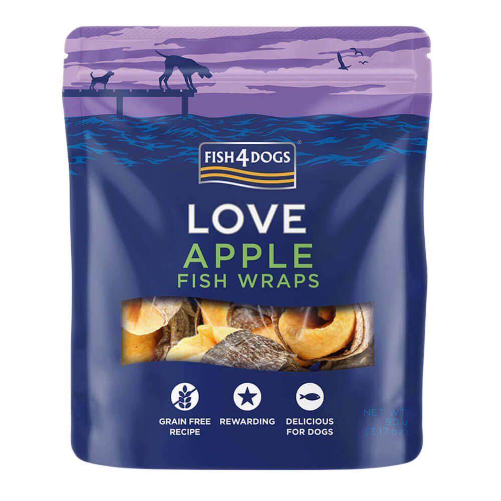 FISH4DOGS Pamlsky pro psy rybí závitky s jablkem 90 g